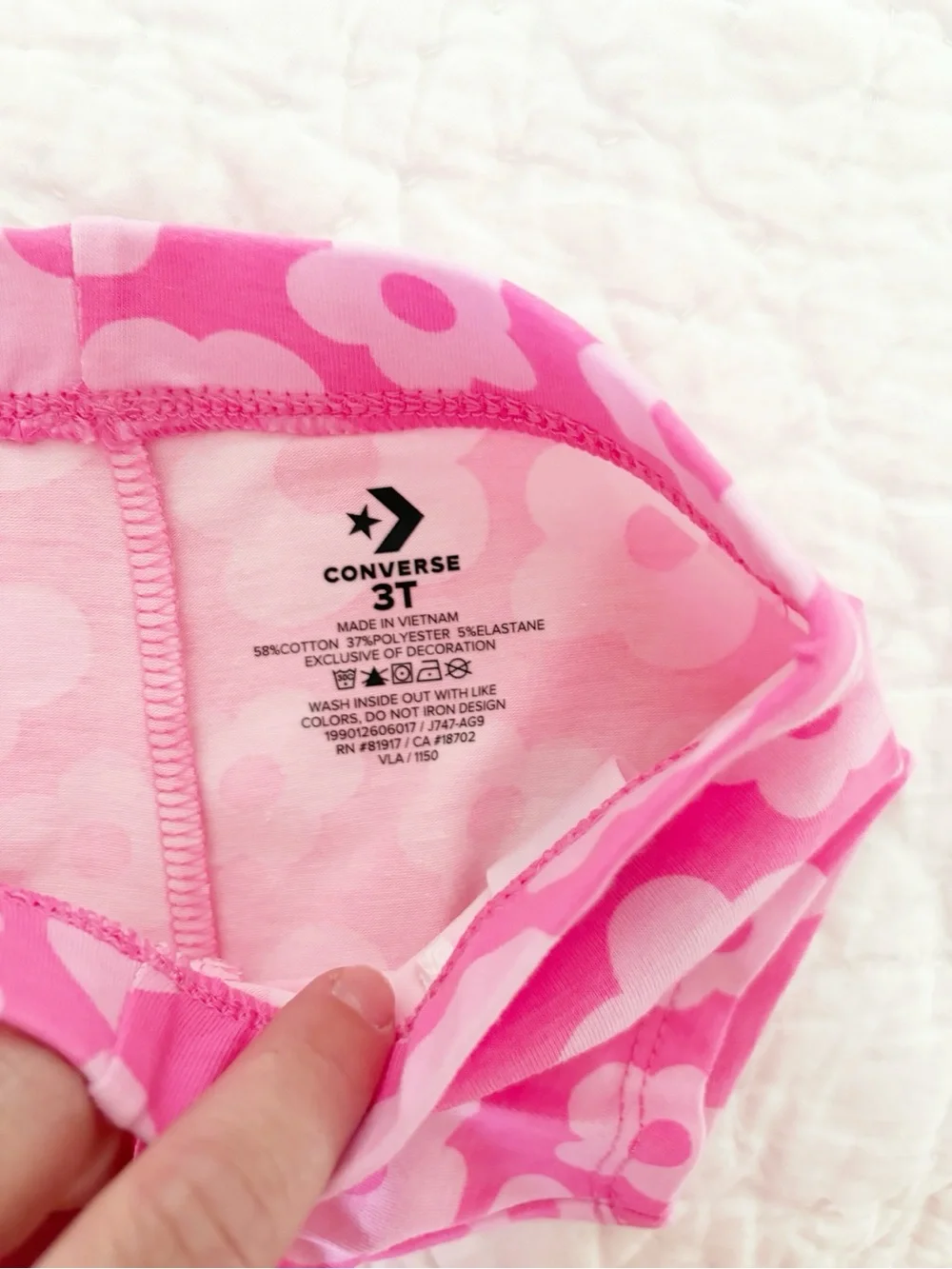 Converse Pink Floral Tee Girls 3T
